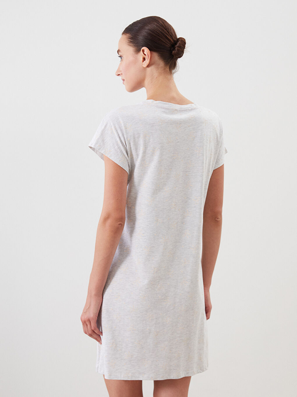 LCW DREAM Crew Neck Printed Maternity Nightdress -S5H908Z8-CT3