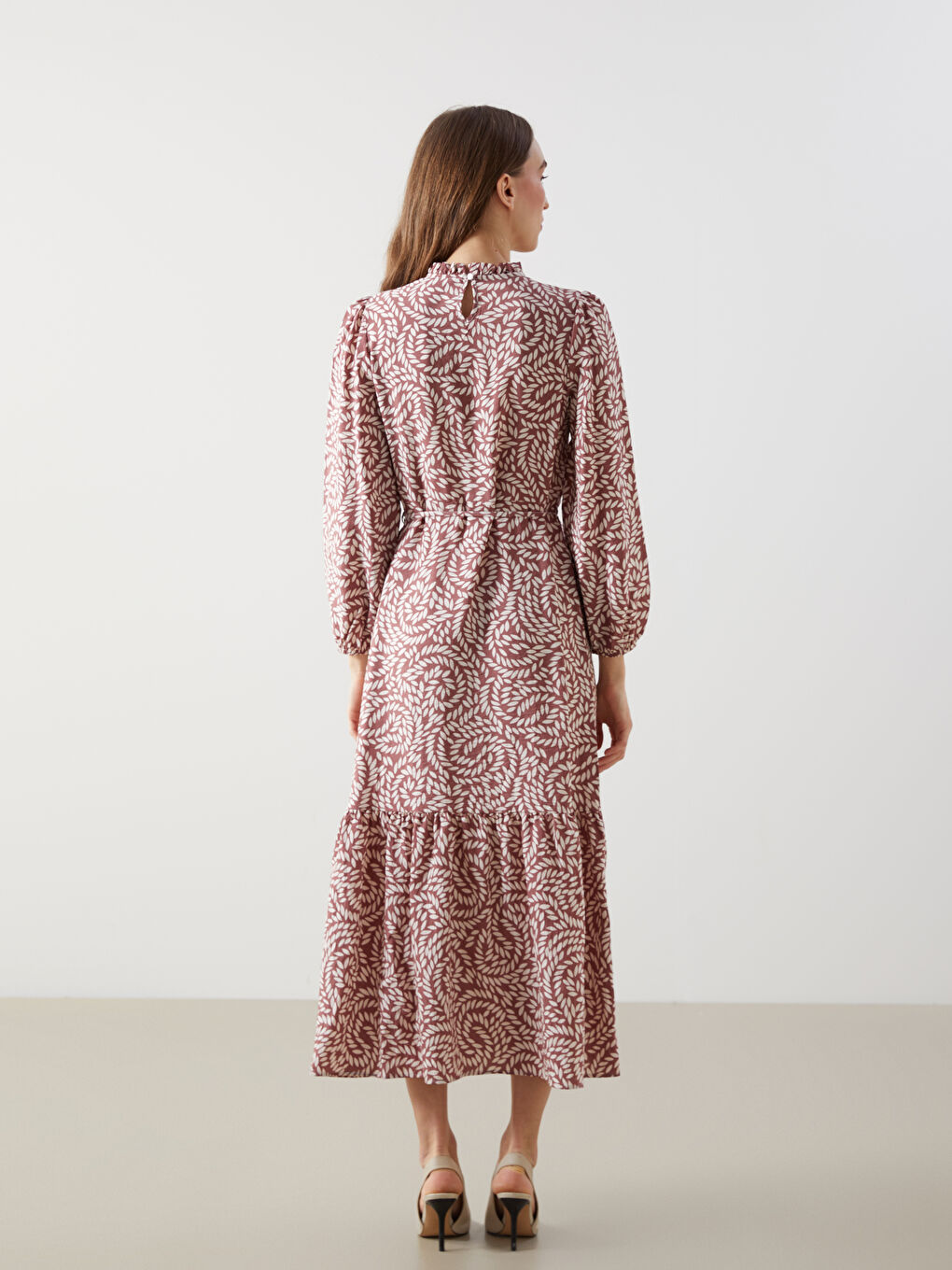 LCWAIKIKI Classic Funnel Neck Patterned Women's Dress -S5H923Z8-LT8