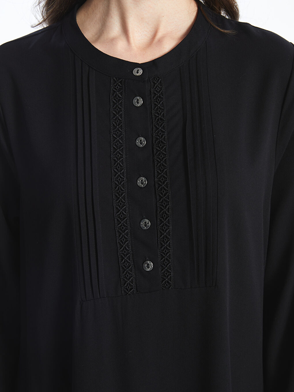 Siyah Bisiklet Yaka Kadın Elbise-2