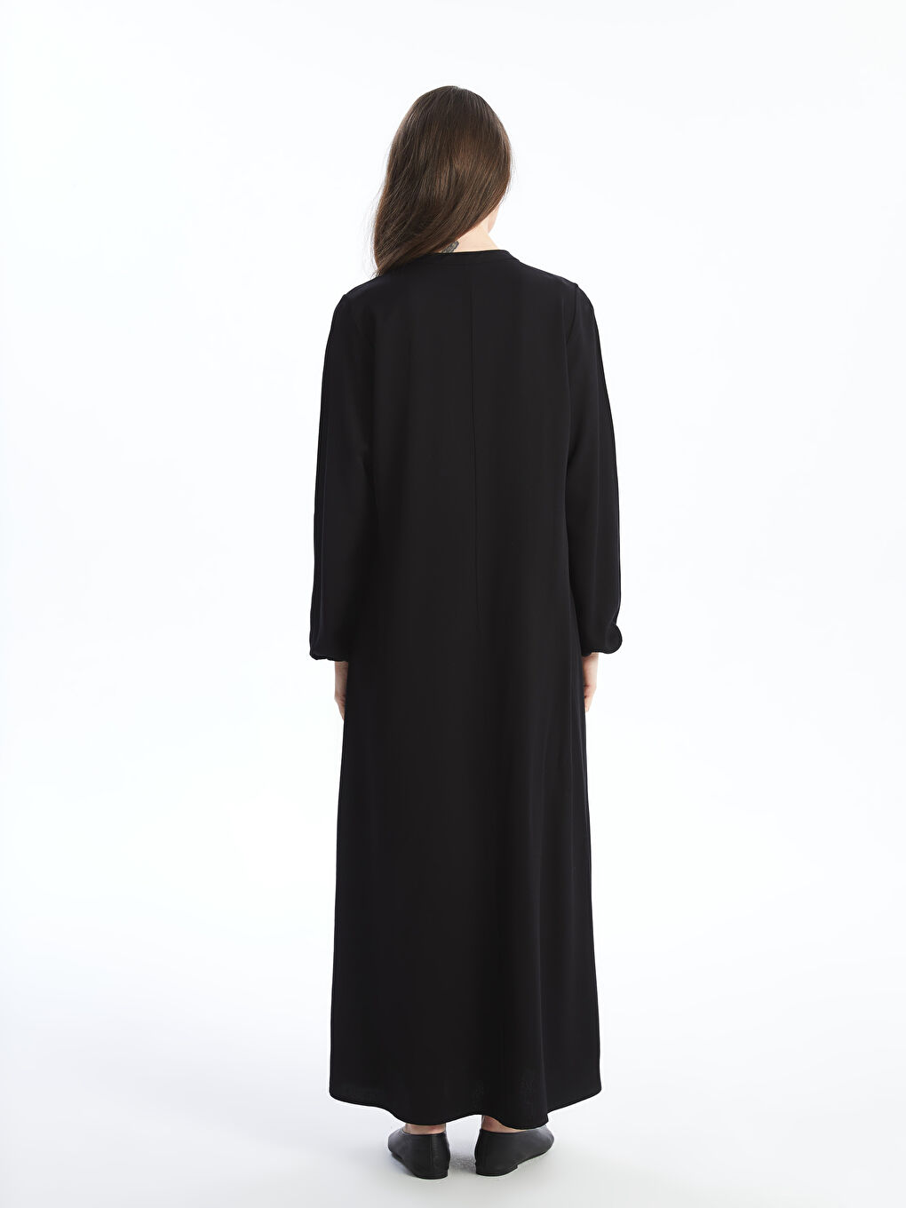 Siyah Bisiklet Yaka Kadın Elbise-3