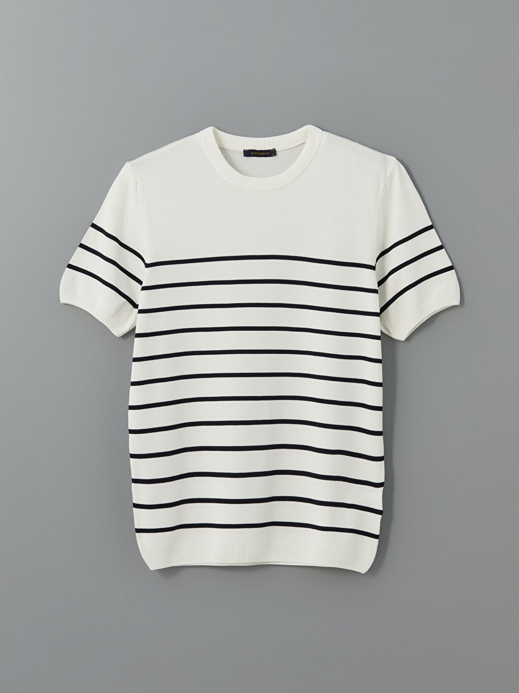 Crew Neck Short Sleeve Striped Men's Knitwear Sweater -S5H933Z8-R9J