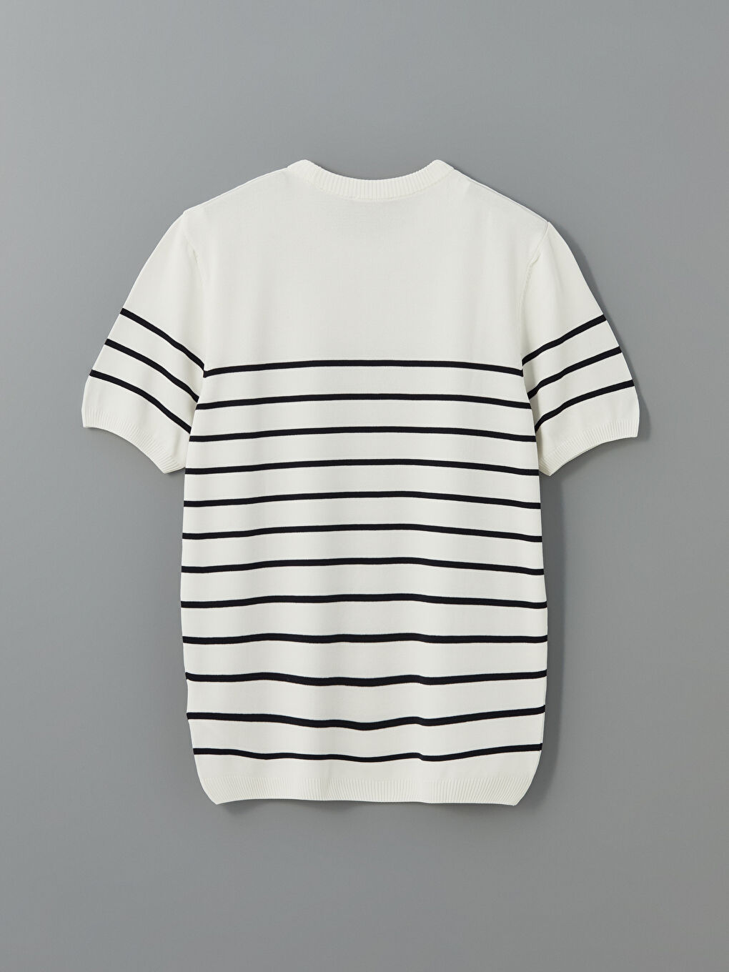 Crew Neck Short Sleeve Striped Men's Knitwear Sweater -S5H933Z8-R9J