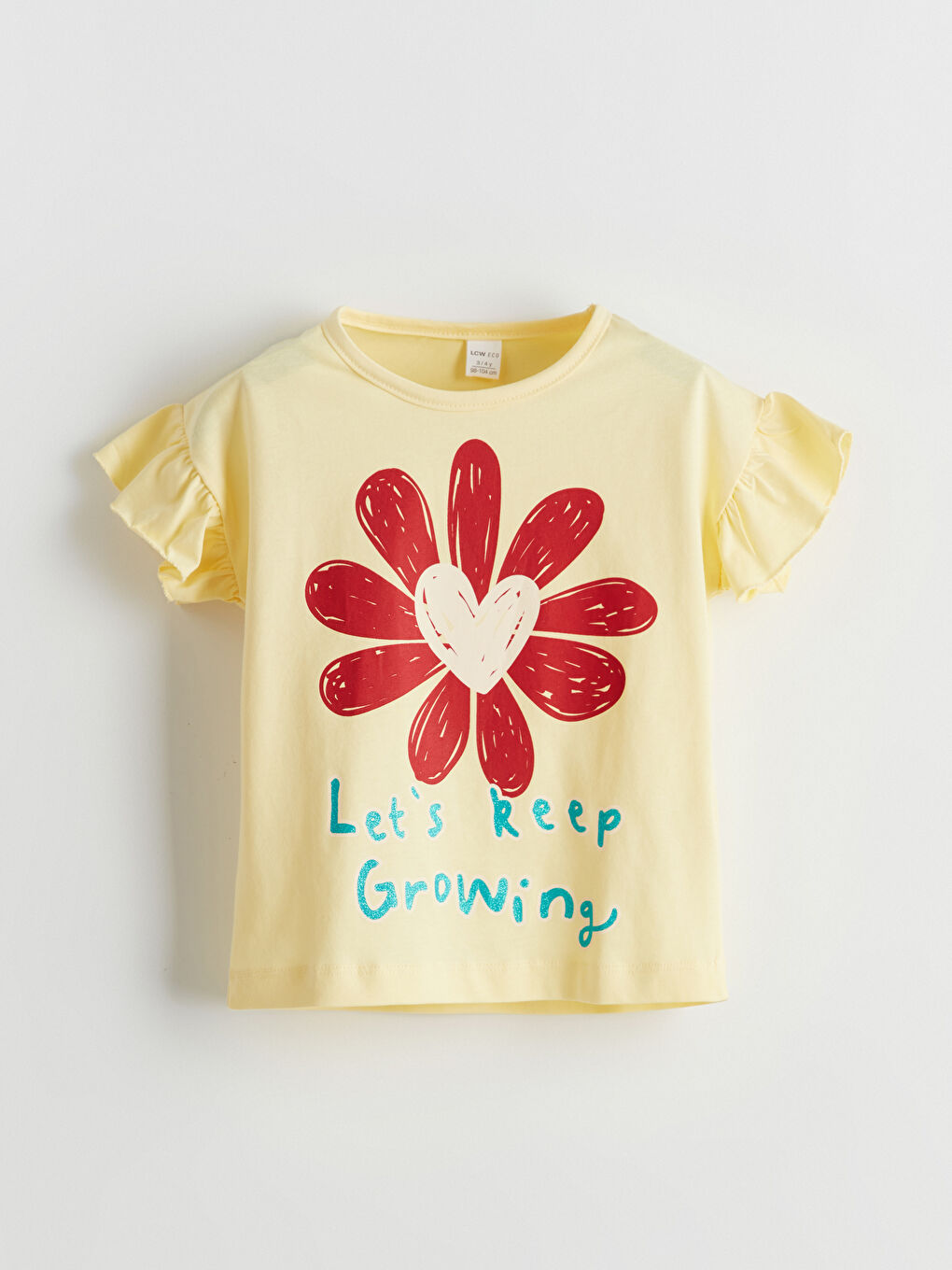 Crew Neck Floral Girls T-Shirt -S5H937Z1-FSW