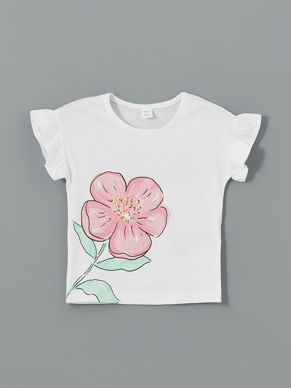 Crew Neck Floral Girls T-Shirt -S5H937Z1-J5E