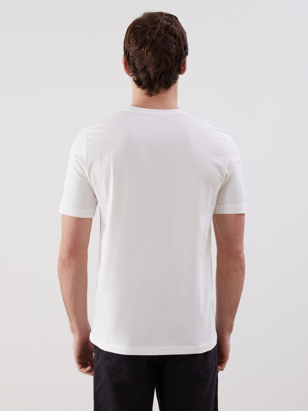 Crew Neck Short Sleeve Printed Combed Cotton Men's T-shirt-3