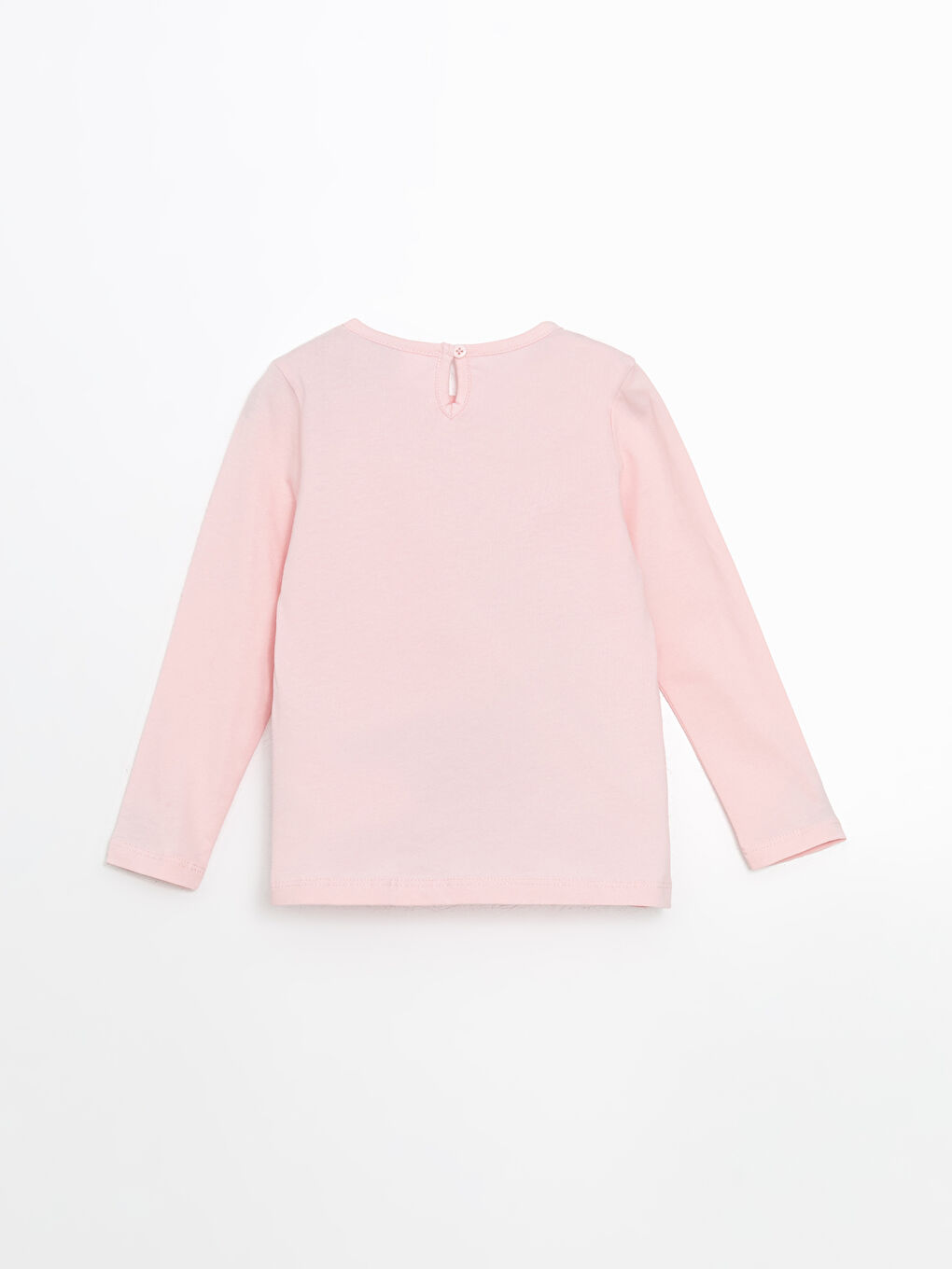 Pembe Bisiklet Yaka Elsa Baskılı Kız Çocuk Tişört-1