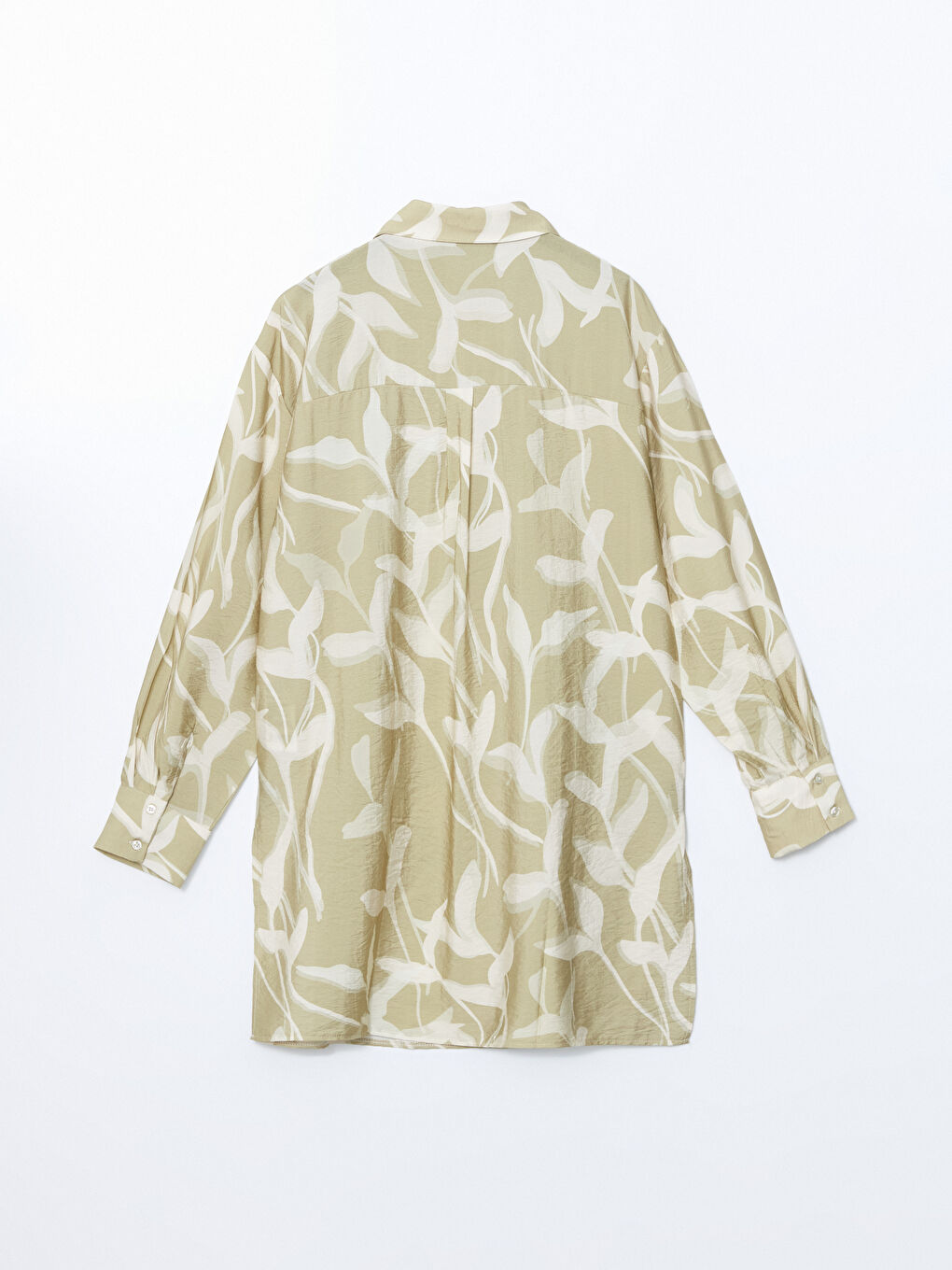 Yeşil Desenli Kadın Gömlek Tunik-6