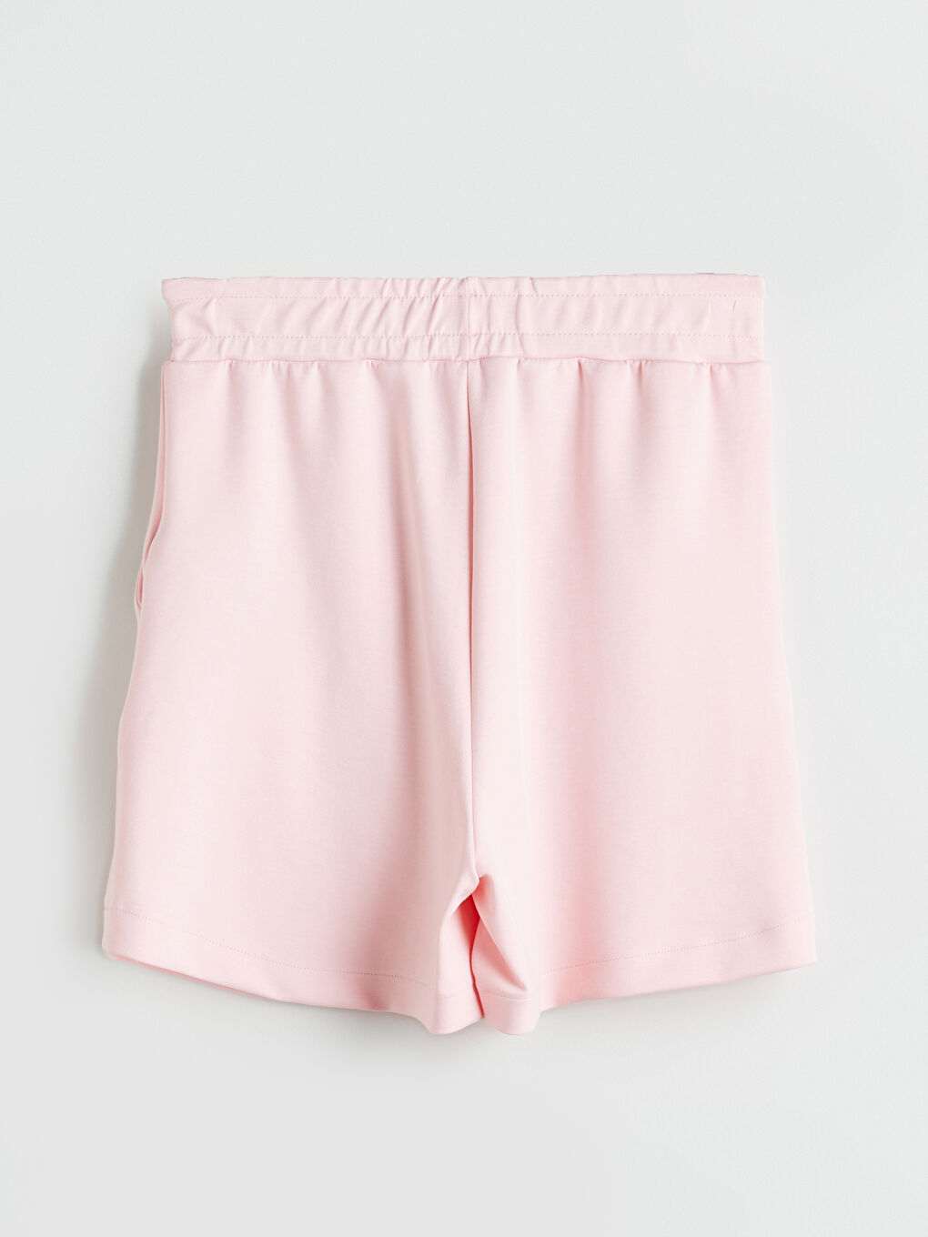 Pembe Beli Lastikli Kadın Şort-5