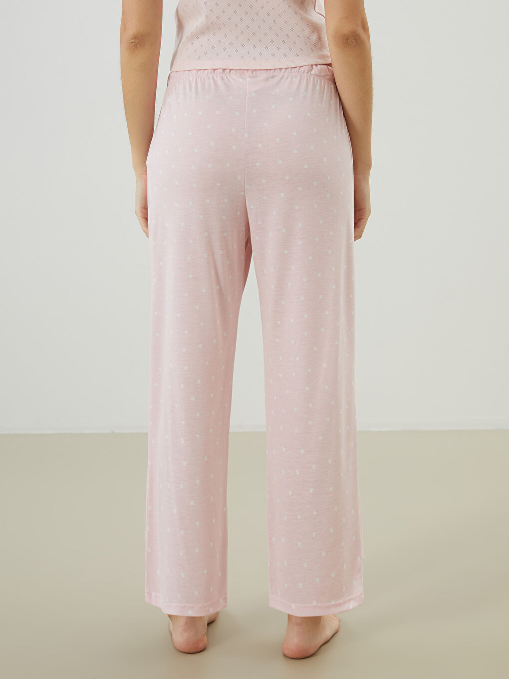 LCW DREAM Pembe Beli Lastikli Puantiyeli Kadın Pijama Altı - 3