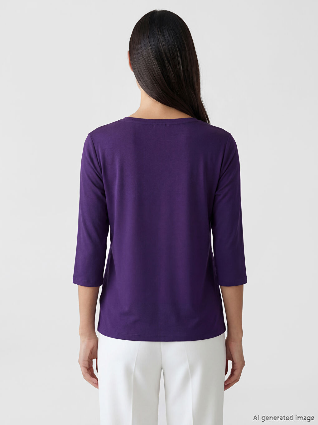 Mor Bisiklet Yaka Çiçekli Kadın Tişört-3