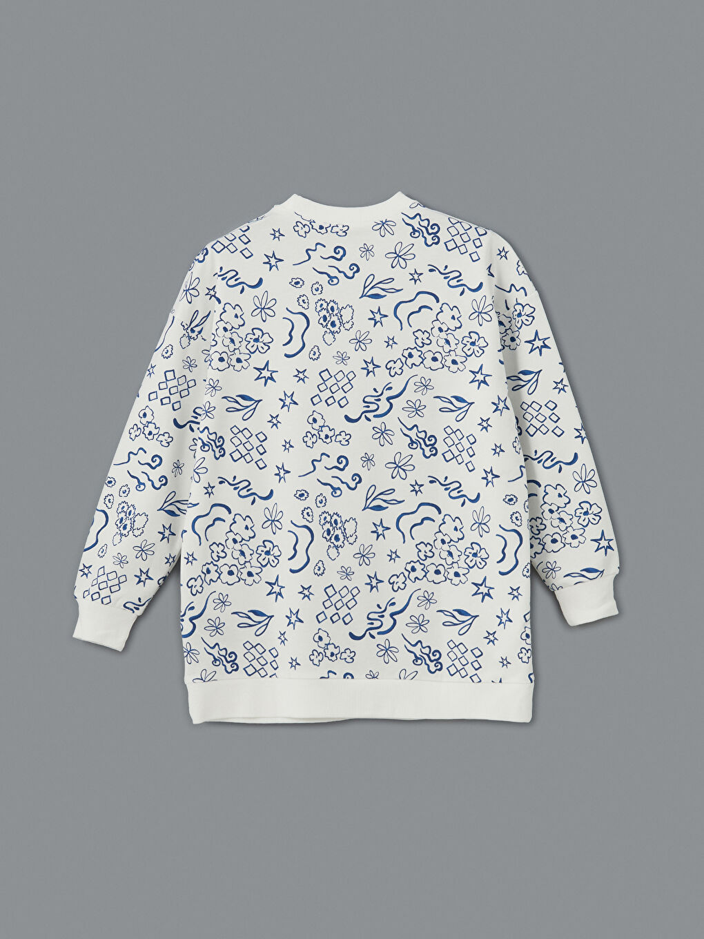 LCW Modest Patterned Oversize Women's Sweatshirt Tunic -S5HA12Z8-LQQ