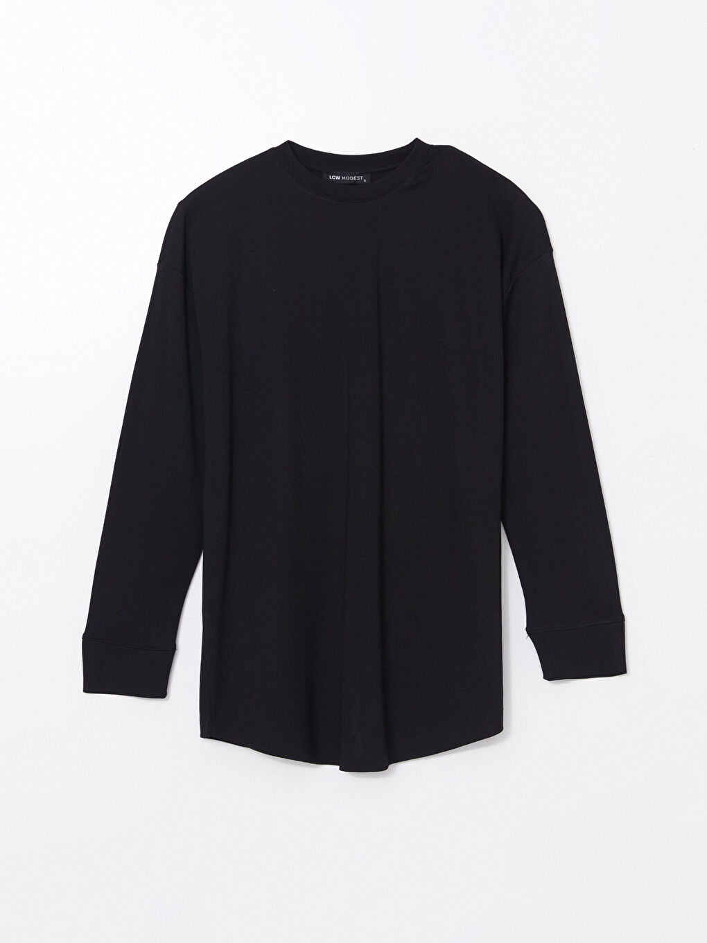 Siyah Bisiklet Yaka Oversize Kadın Sweatshirt Tunik-8