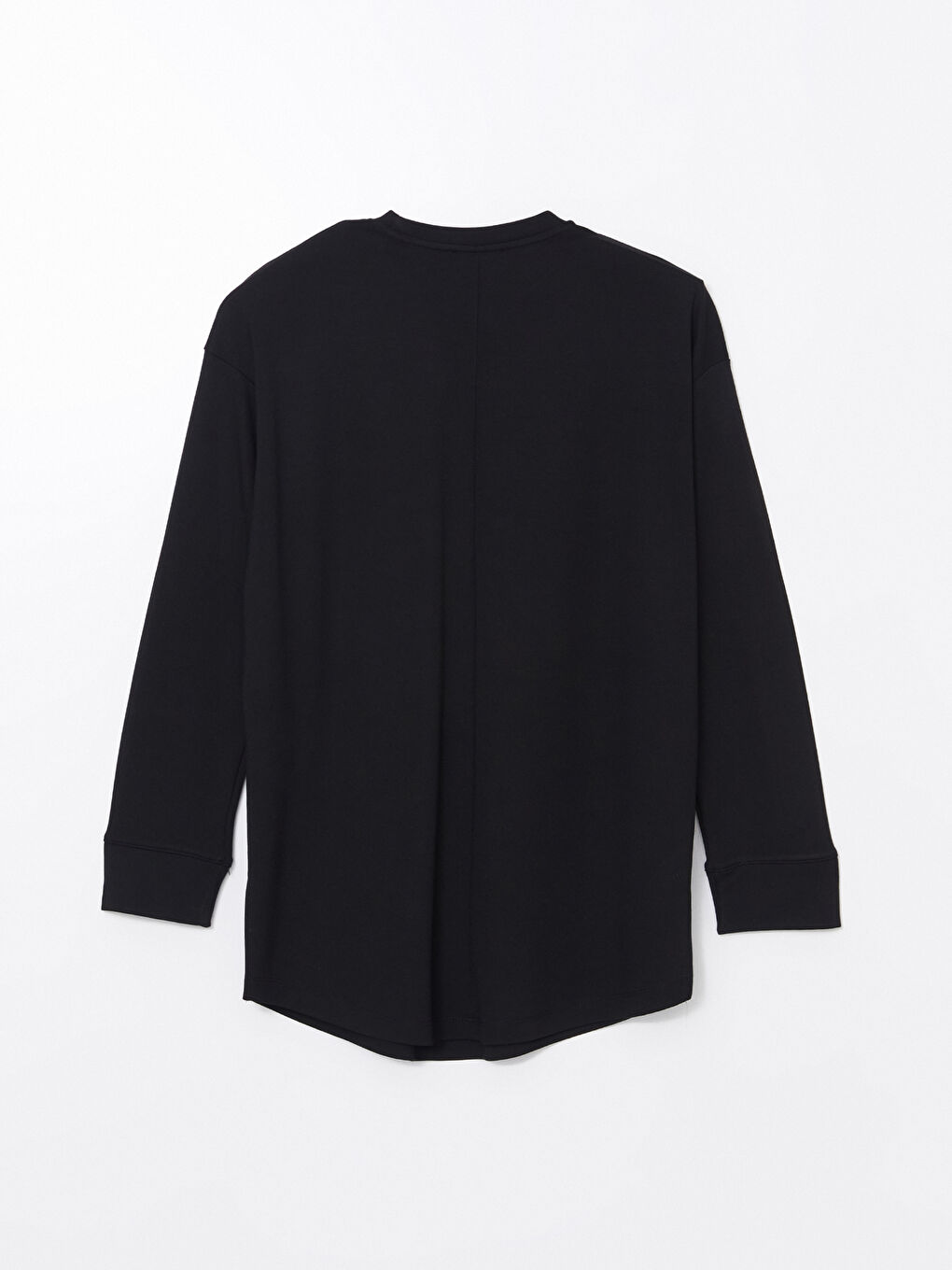 Siyah Bisiklet Yaka Oversize Kadın Sweatshirt Tunik-9