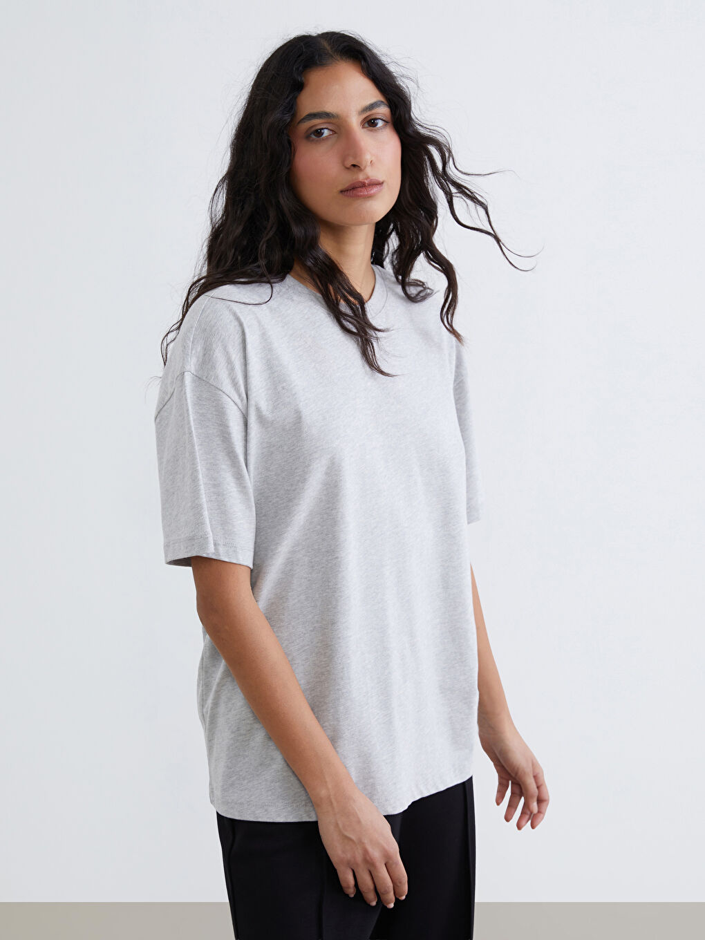 تونيك نسائي أوفرسايز بكول مدور-1