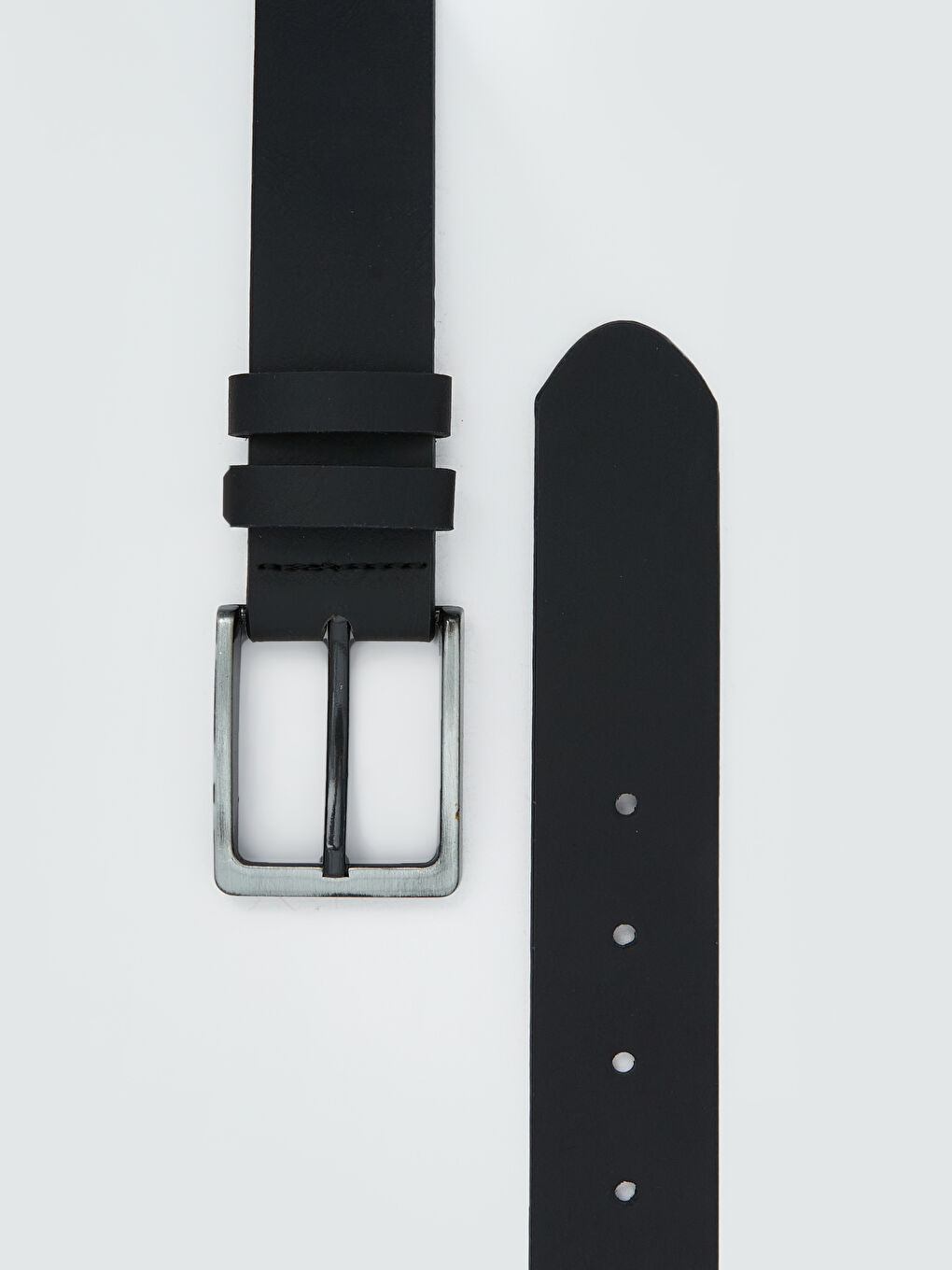 Siyah Deri Görünümlü Erkek Kemer -1
