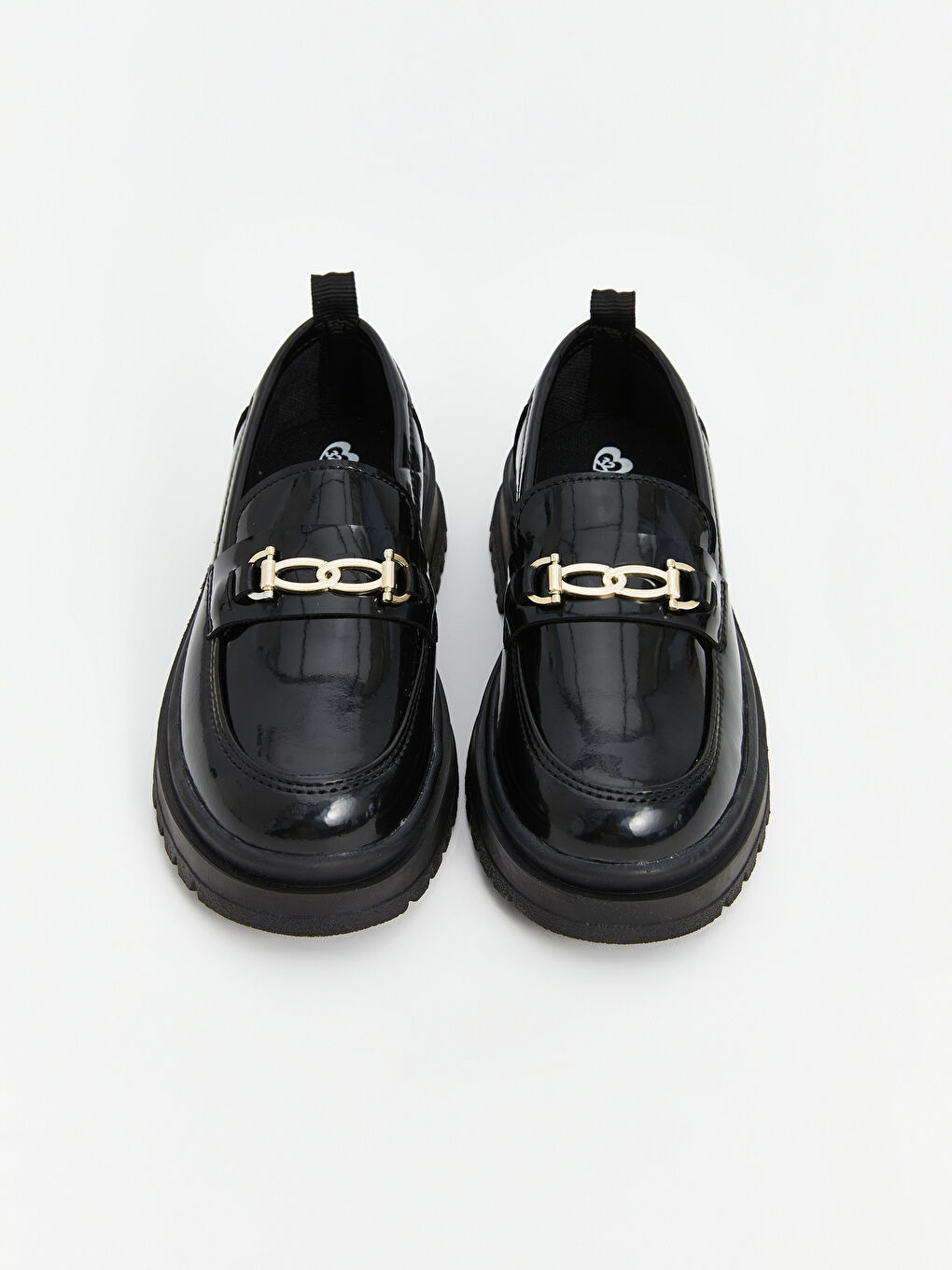 Siyah Metal Toka Detaylı Kız Çocuk Loafer-2