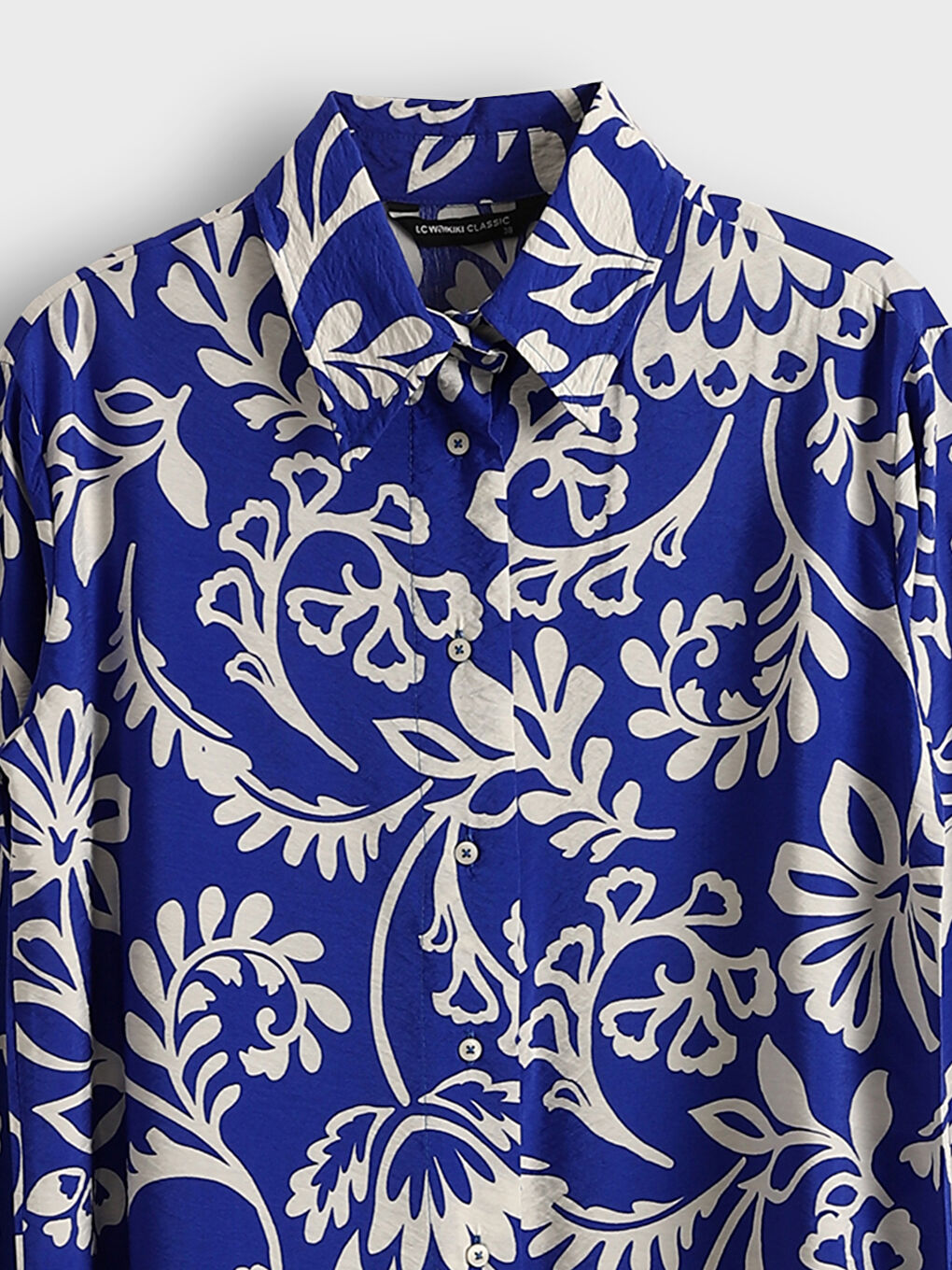 Patterned Women's Shirt Tunic -S5HA84Z8-MRN