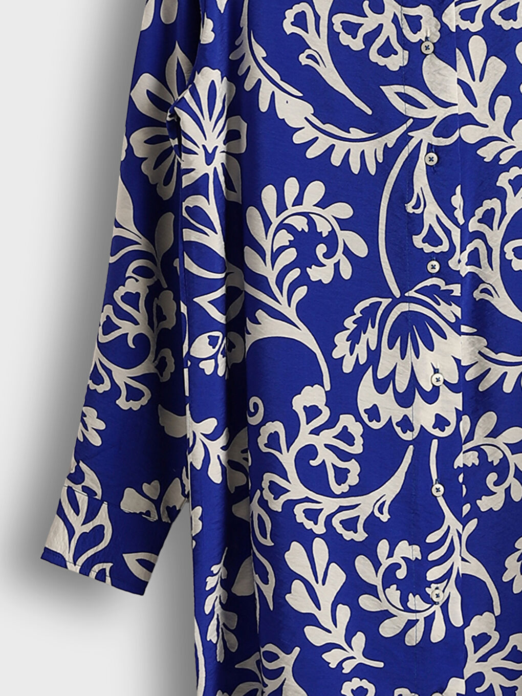 Patterned Women's Shirt Tunic -S5HA84Z8-MRN