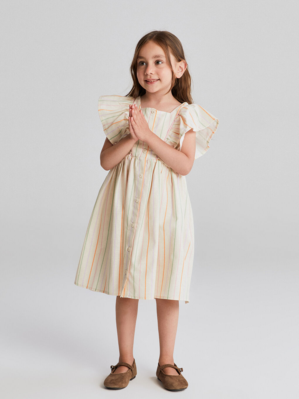 LCW Kids Girl BEIGE Dress -S5HA86Z1-ELZ