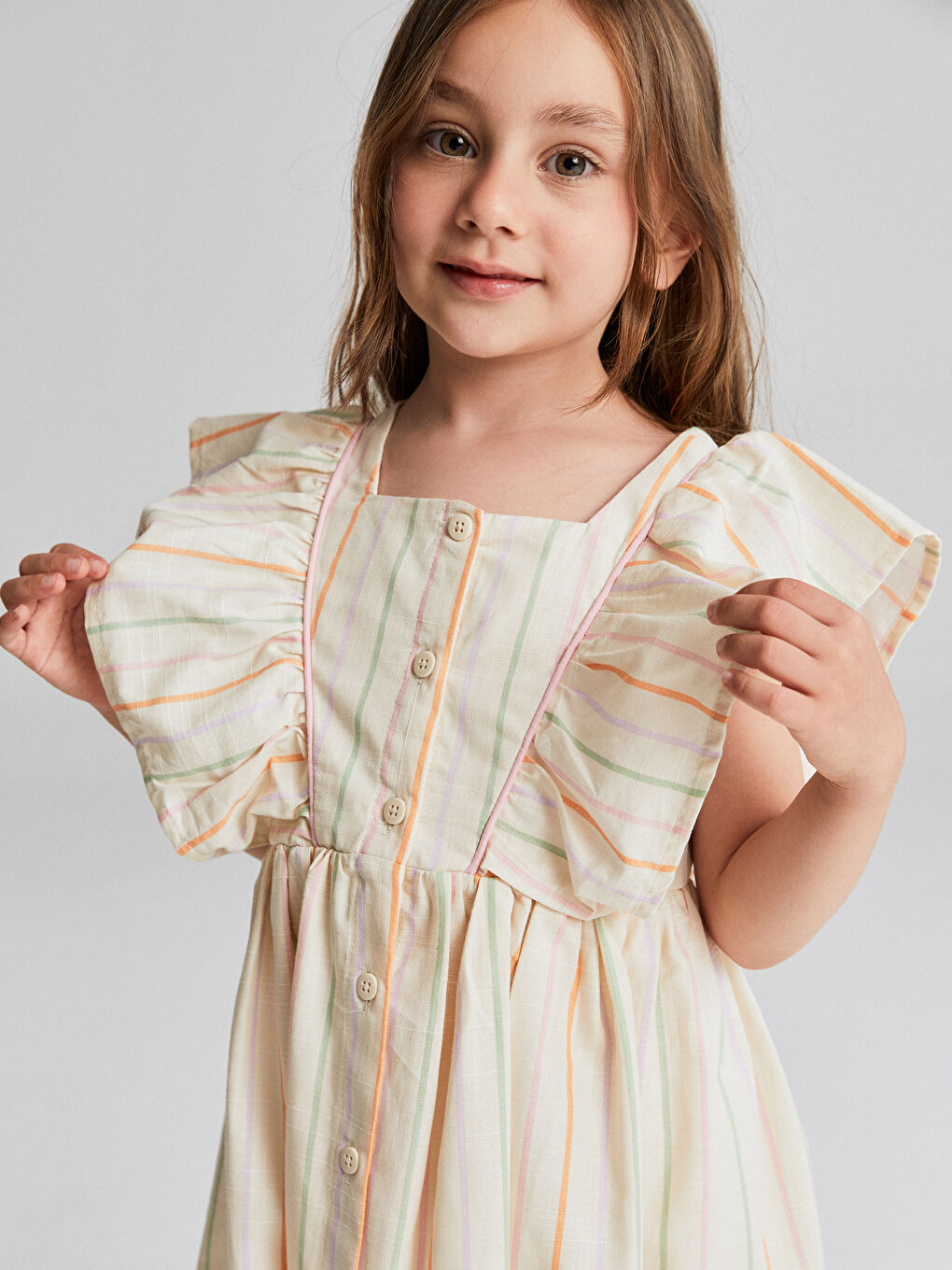 LCW Kids Girl BEIGE Dress -S5HA86Z1-ELZ