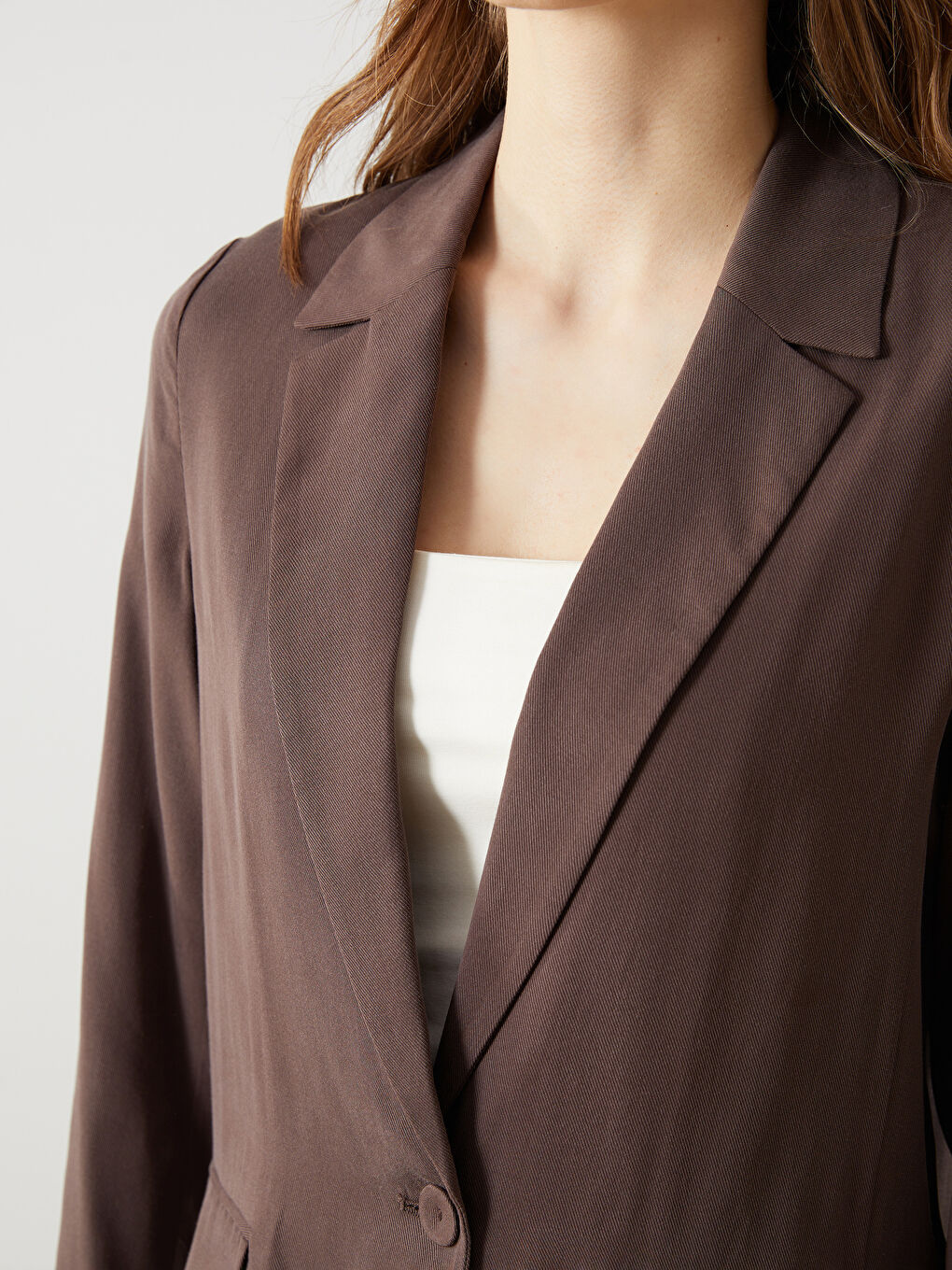 Kahverengi Regular Fit Kadın Blazer Ceket-4