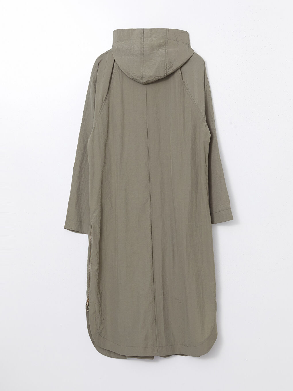 Haki Kapüşonlu Düz Oversize Kadın Tunik-7