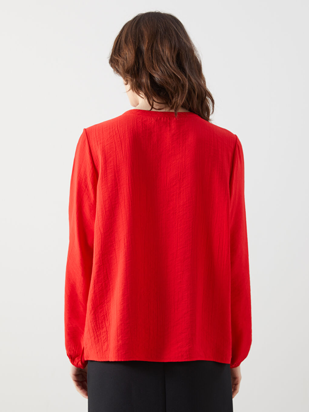 Tie Neck Women's Blouse -S5HB29Z8-HBP