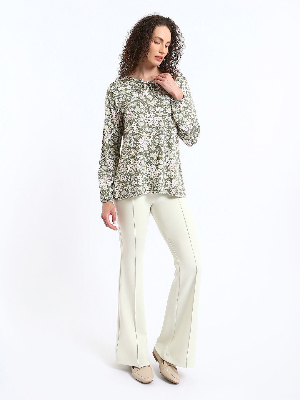 Elastic Waist Spanish Leg Women's Leggings Trousers