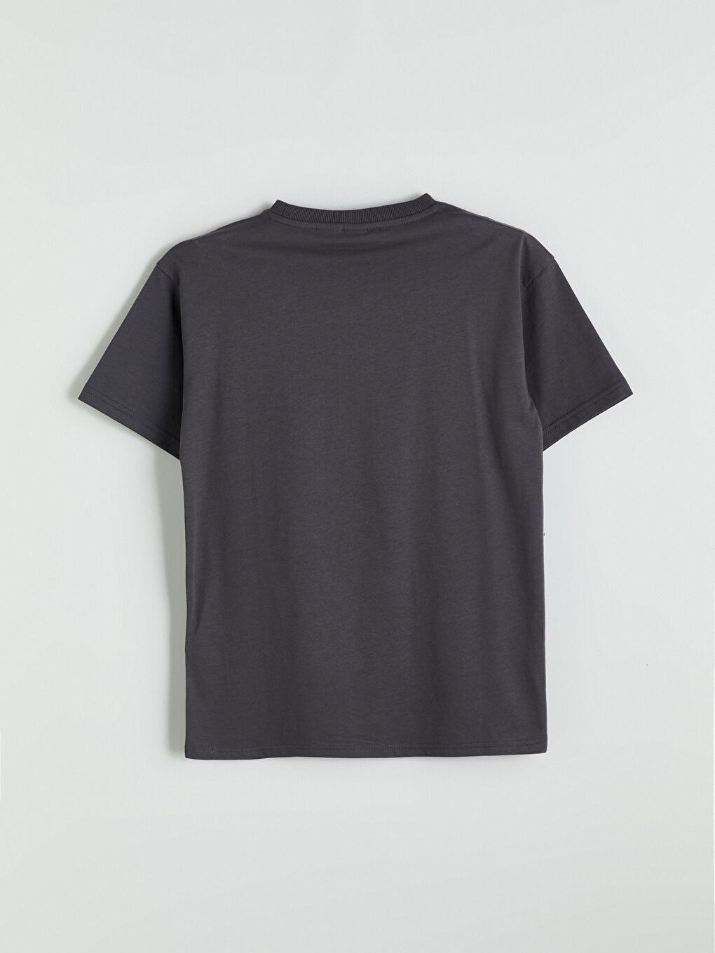 Gri Bisiklet Yaka Super Mario Baskılı Erkek Çocuk Tişört-2