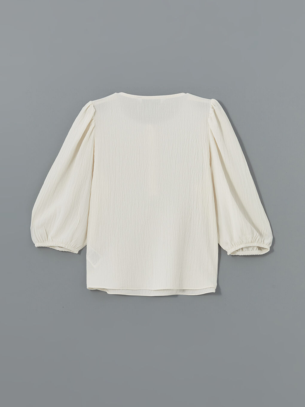 Crew Neck Textured Women's Blouse -S5HB42Z8-FEW
