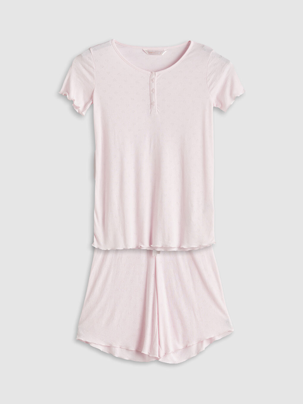 Crew Neck Heart Patterned Maternity Short Pyjama Set -S5HB58Z8-FWW