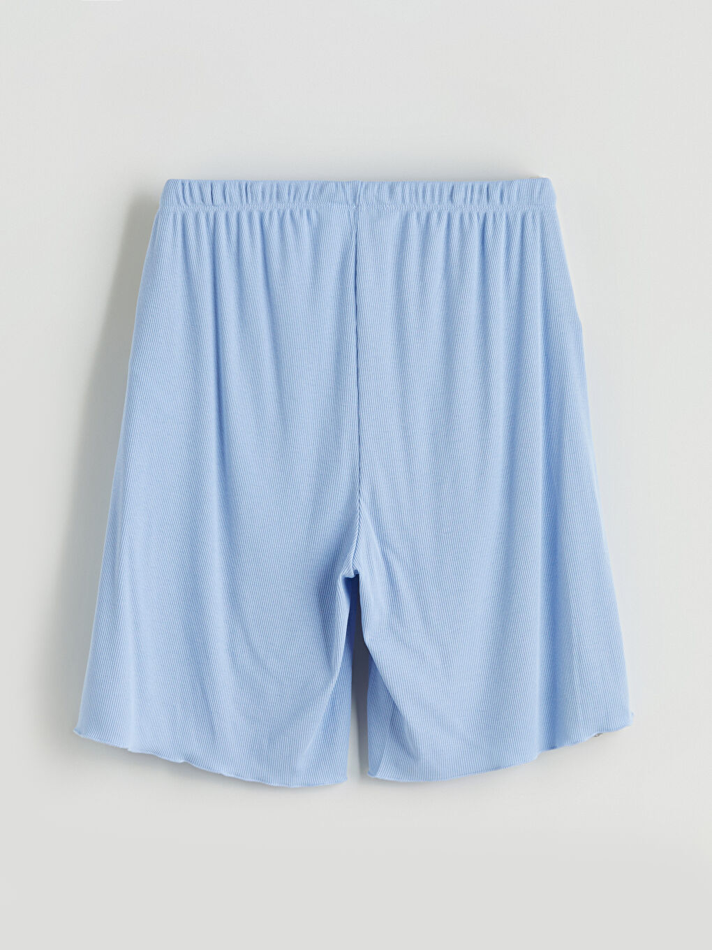 Mavi V Yaka Hamile Şortlu Pijama Takımı-8