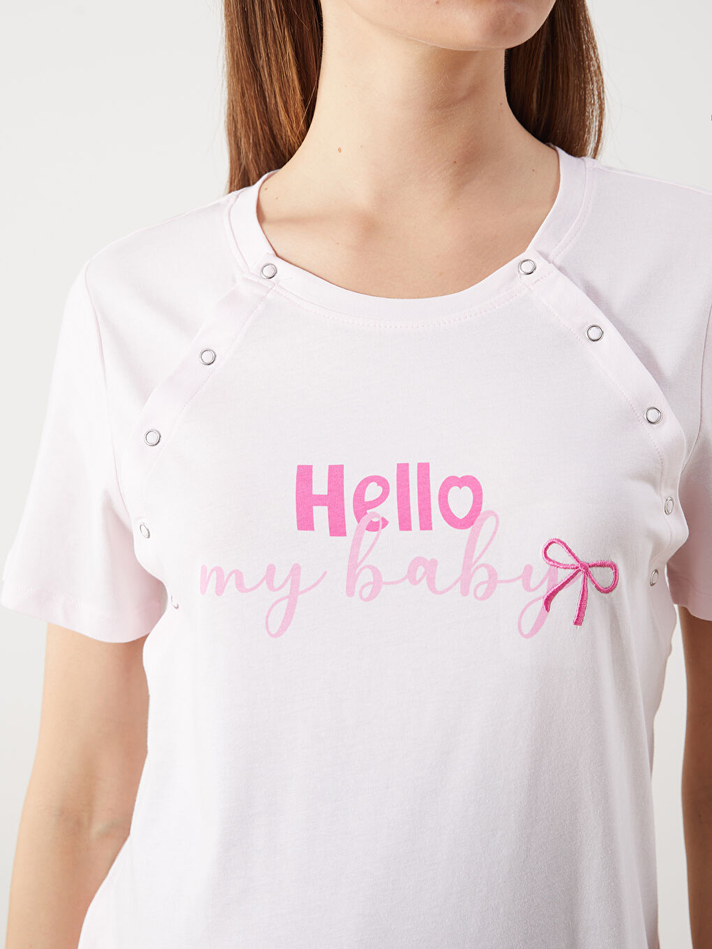 LC Waikiki Crew Neck Printed Maternity Pyjama Set -S5HB87Z8-LSC