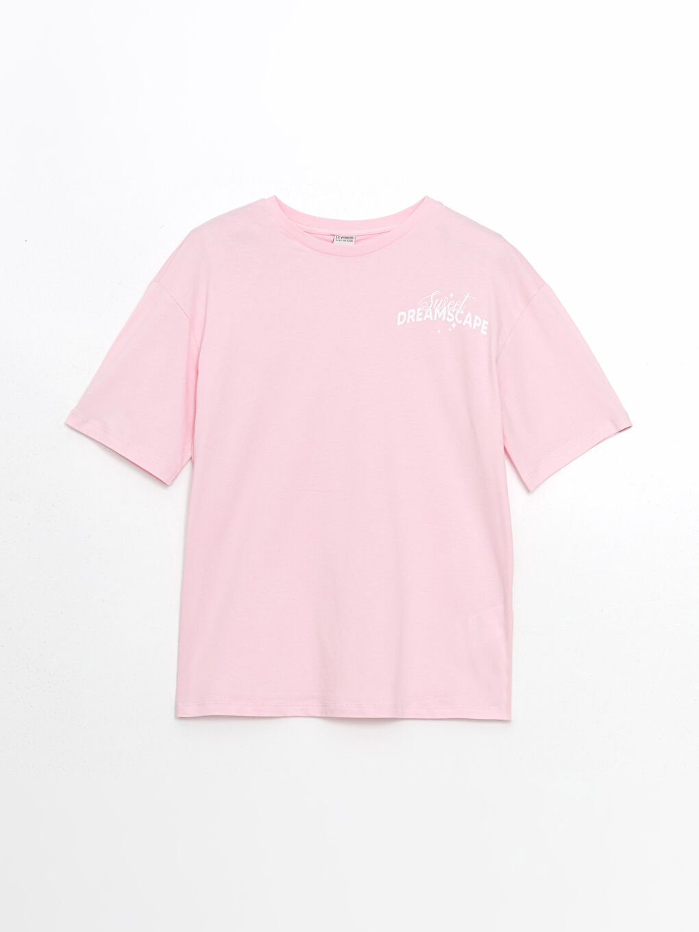 Pembe Bisiklet Yaka Kız Çocuk Tişört-2