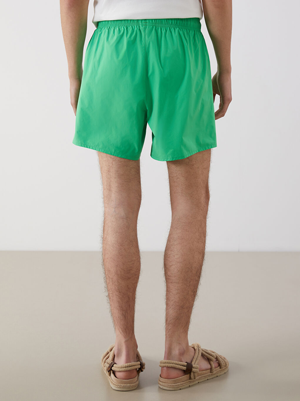 Yeşil Kısa Boy Basic Erkek Deniz Şortu-3
