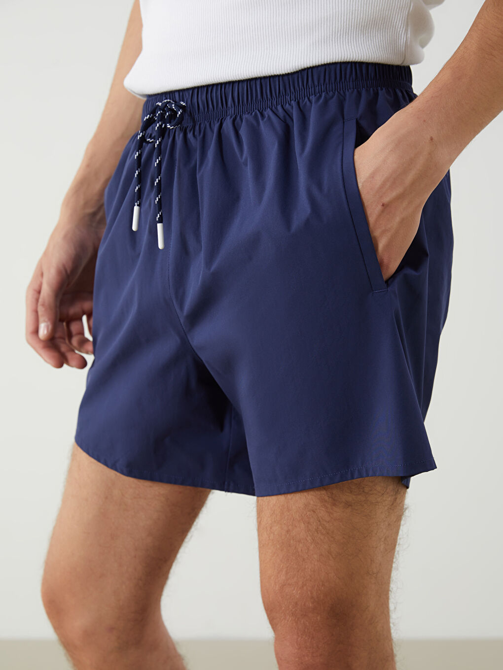 Lacivert Kısa Boy Basic Erkek Deniz Şortu-2