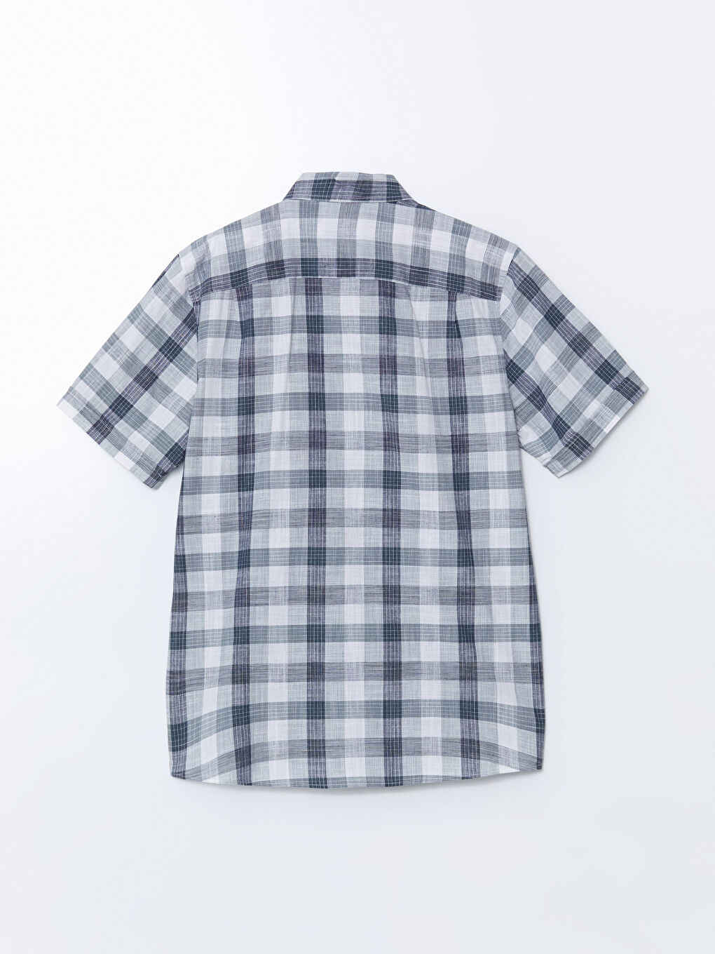 LCWAIKIKI Classic Standardni kroj Kratki rukav Karirani dezen Poplin Muška košulja -S5HD05Z8-LME