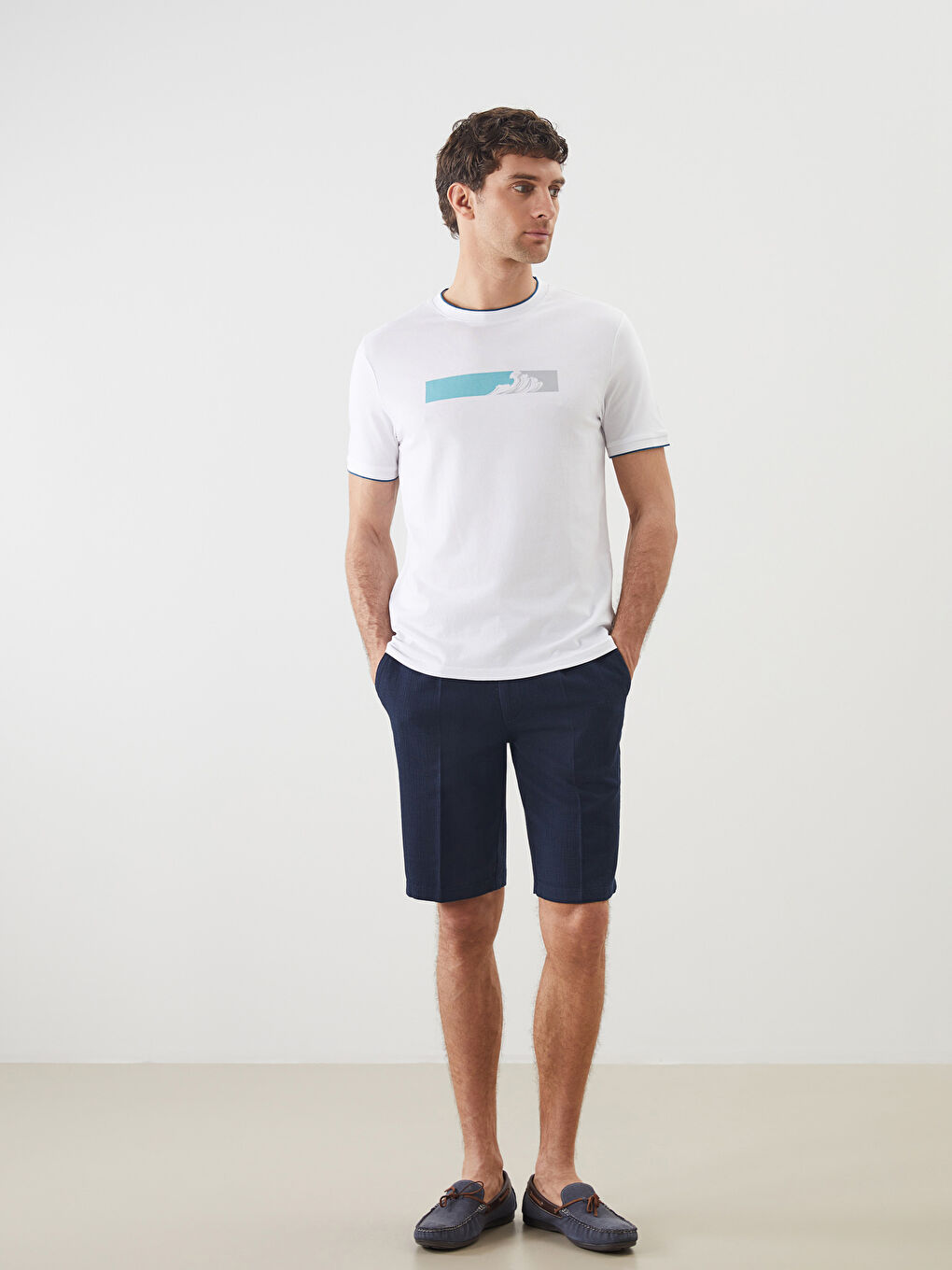 Crew Neck Short Sleeve Printed Combed Cotton Men's T-shirt -S5HD21Z8-Q6K