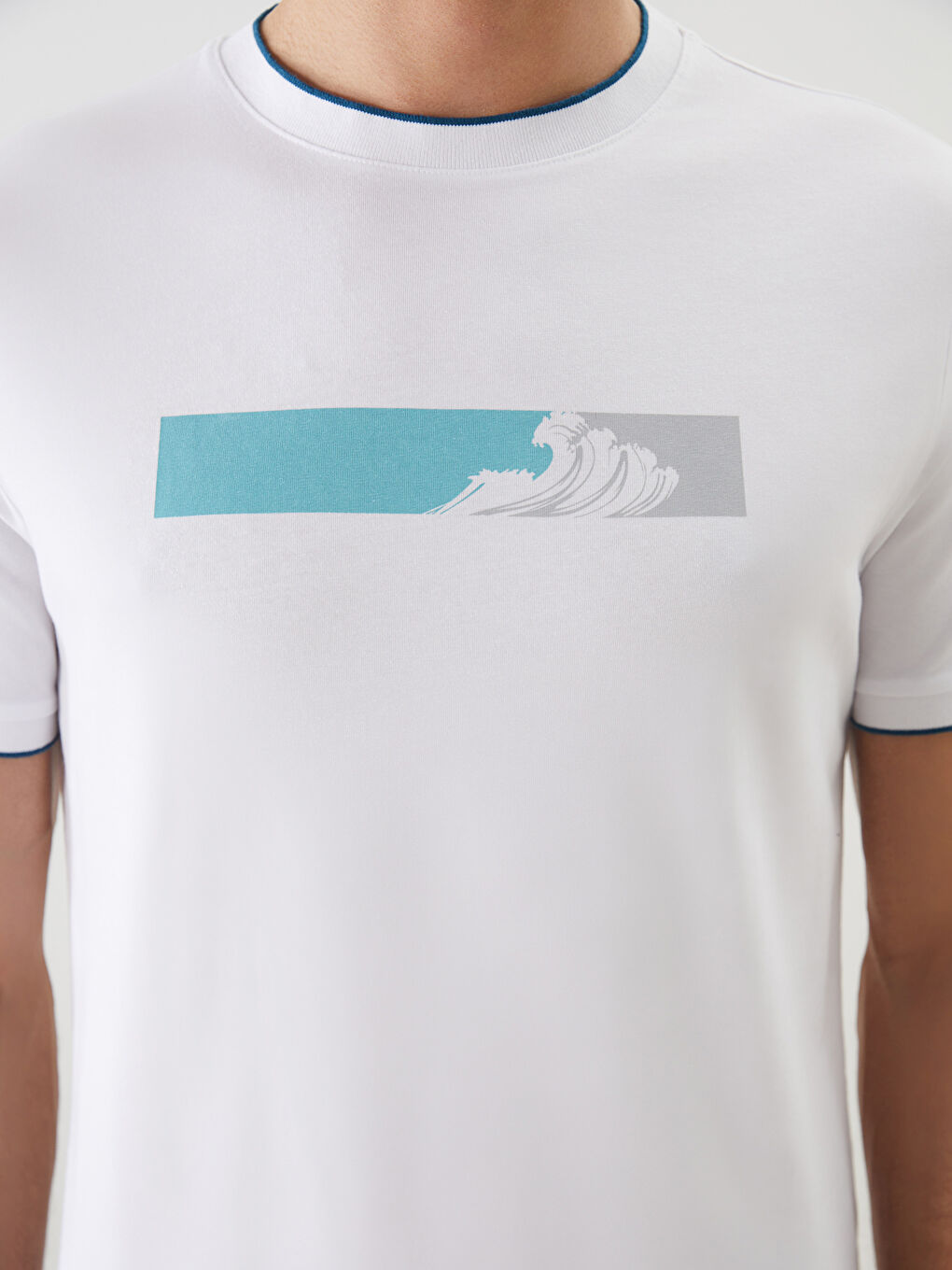 Crew Neck Short Sleeve Printed Combed Cotton Men's T-shirt -S5HD21Z8-Q6K