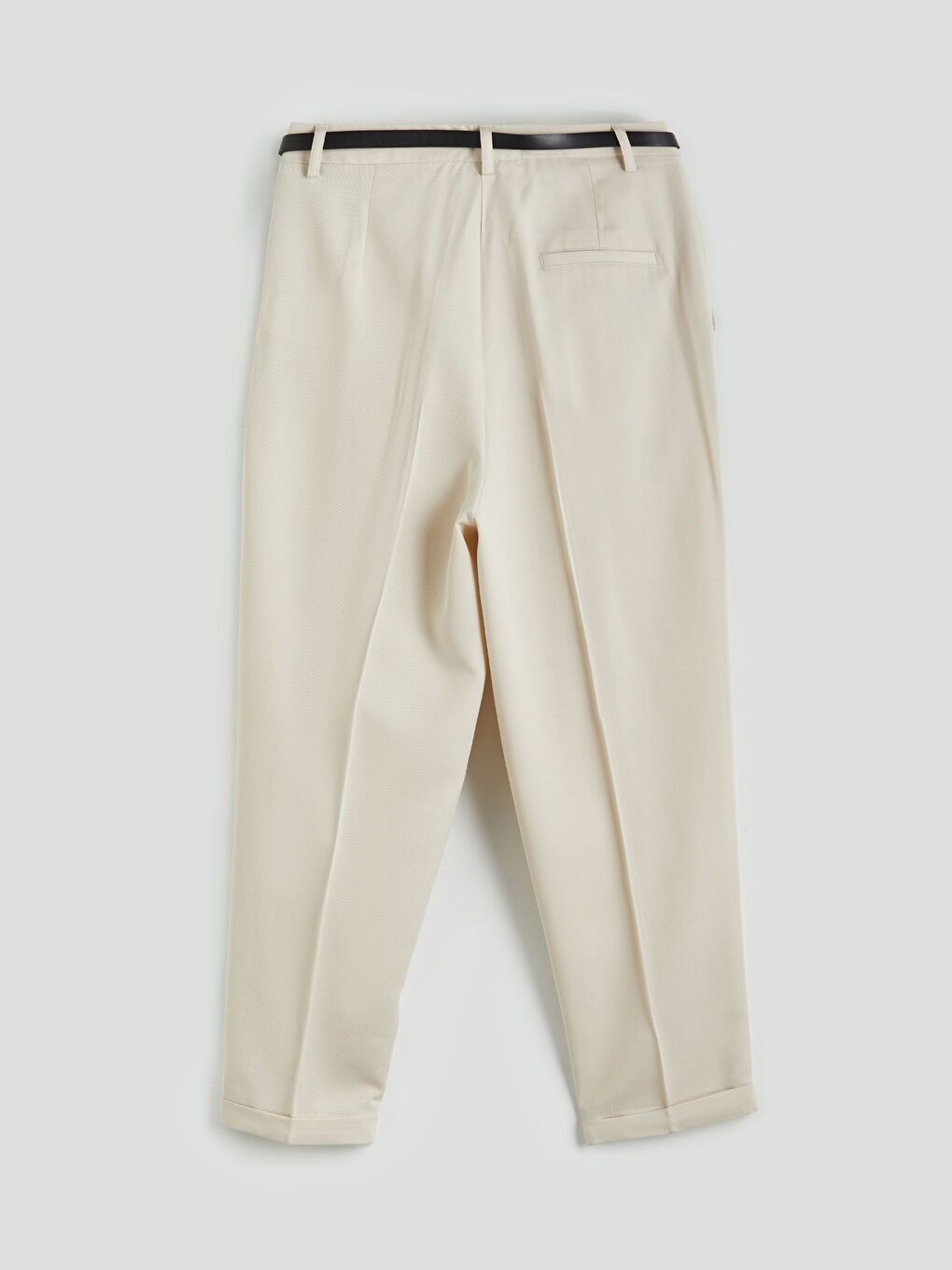 LCWAIKIKI Classic Belted High Waist Loose Fit Women's Trousers -S5HD25Z8-QH3