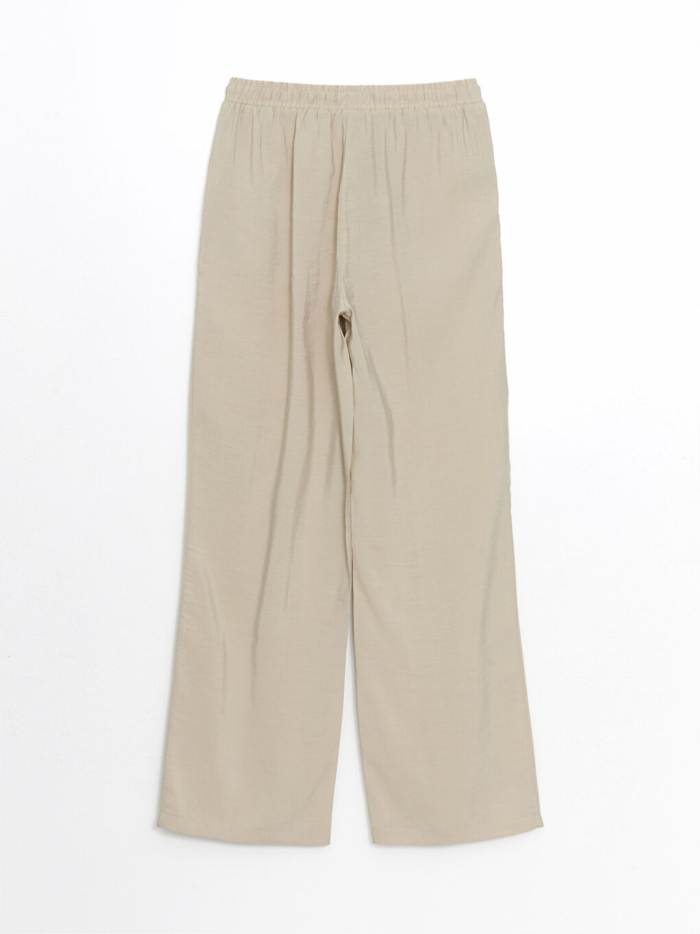 Bej Beli Lastikli Modal Karışımlı Kadın Pantolon-5