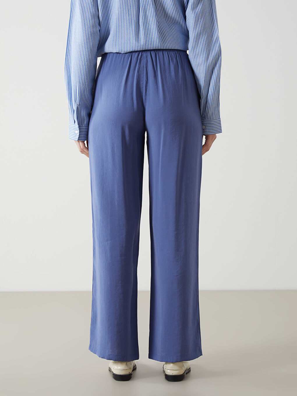 XSIDE Indigo Beli Lastikli Kadın Pantolon - 3