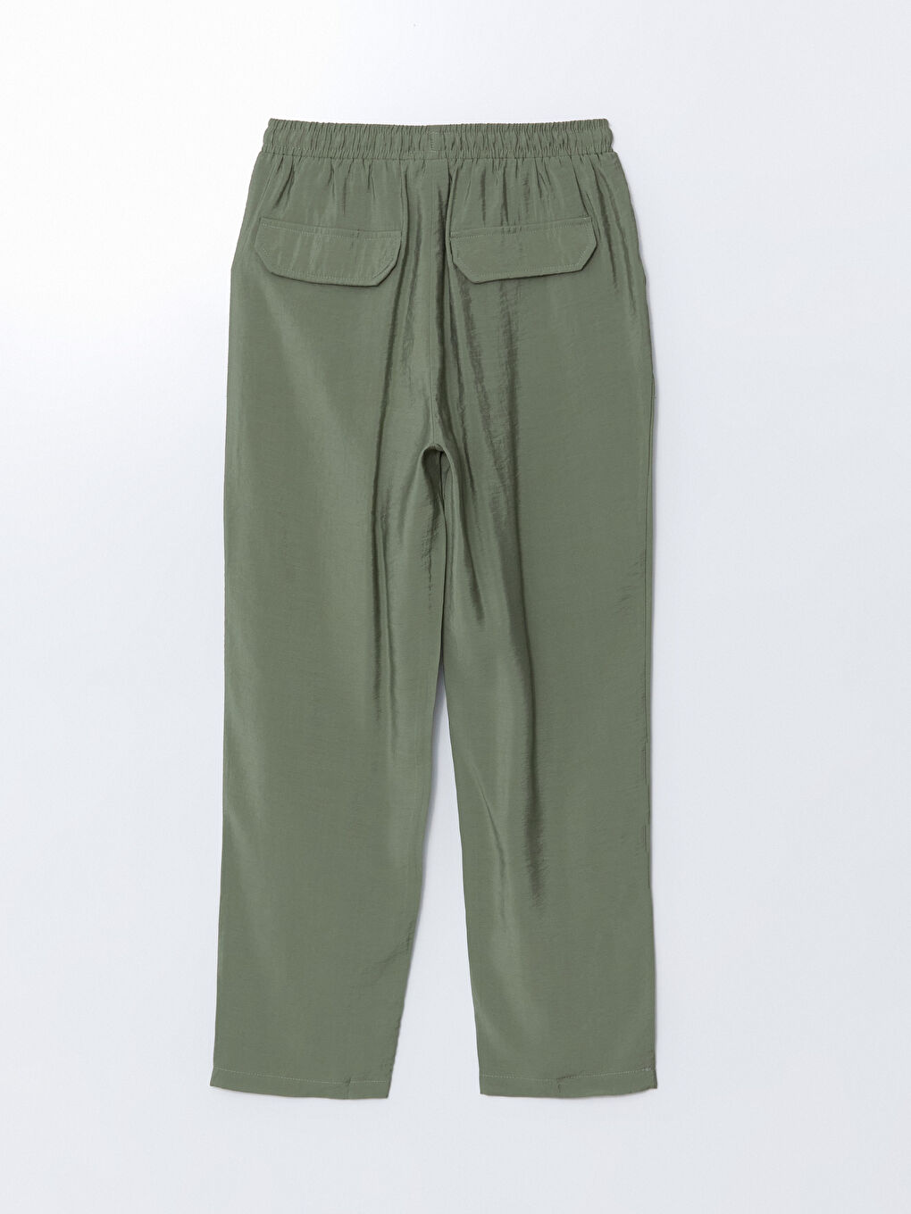 Haki Beli Lastikli Kadın Pantolon-5