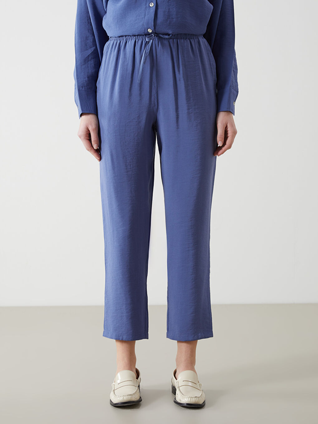 XSIDE Indigo Beli Lastikli Kadın Pantolon - 1