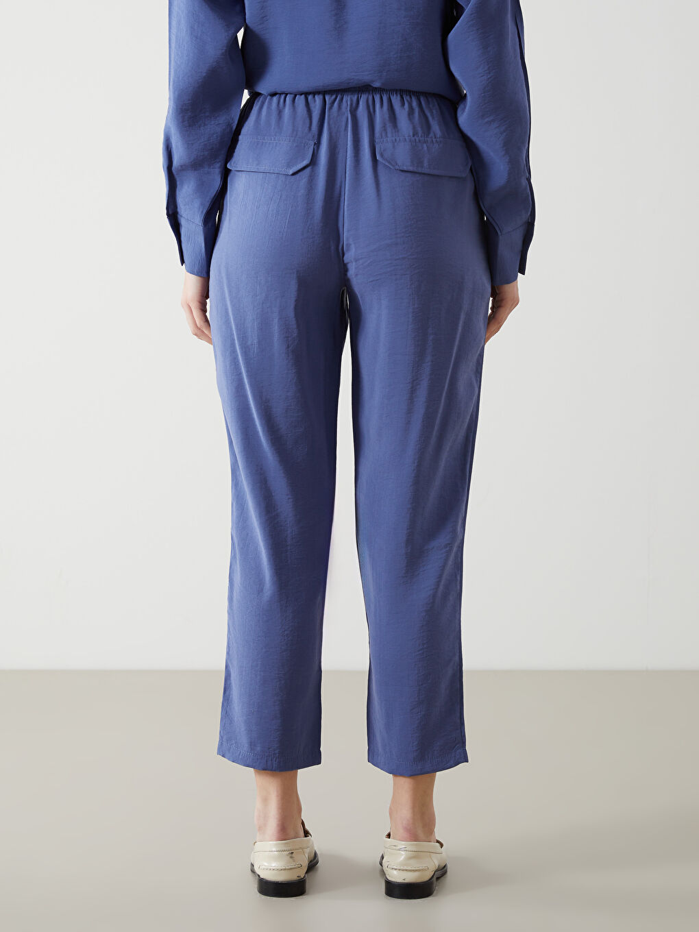 XSIDE Indigo Beli Lastikli Kadın Pantolon - 3
