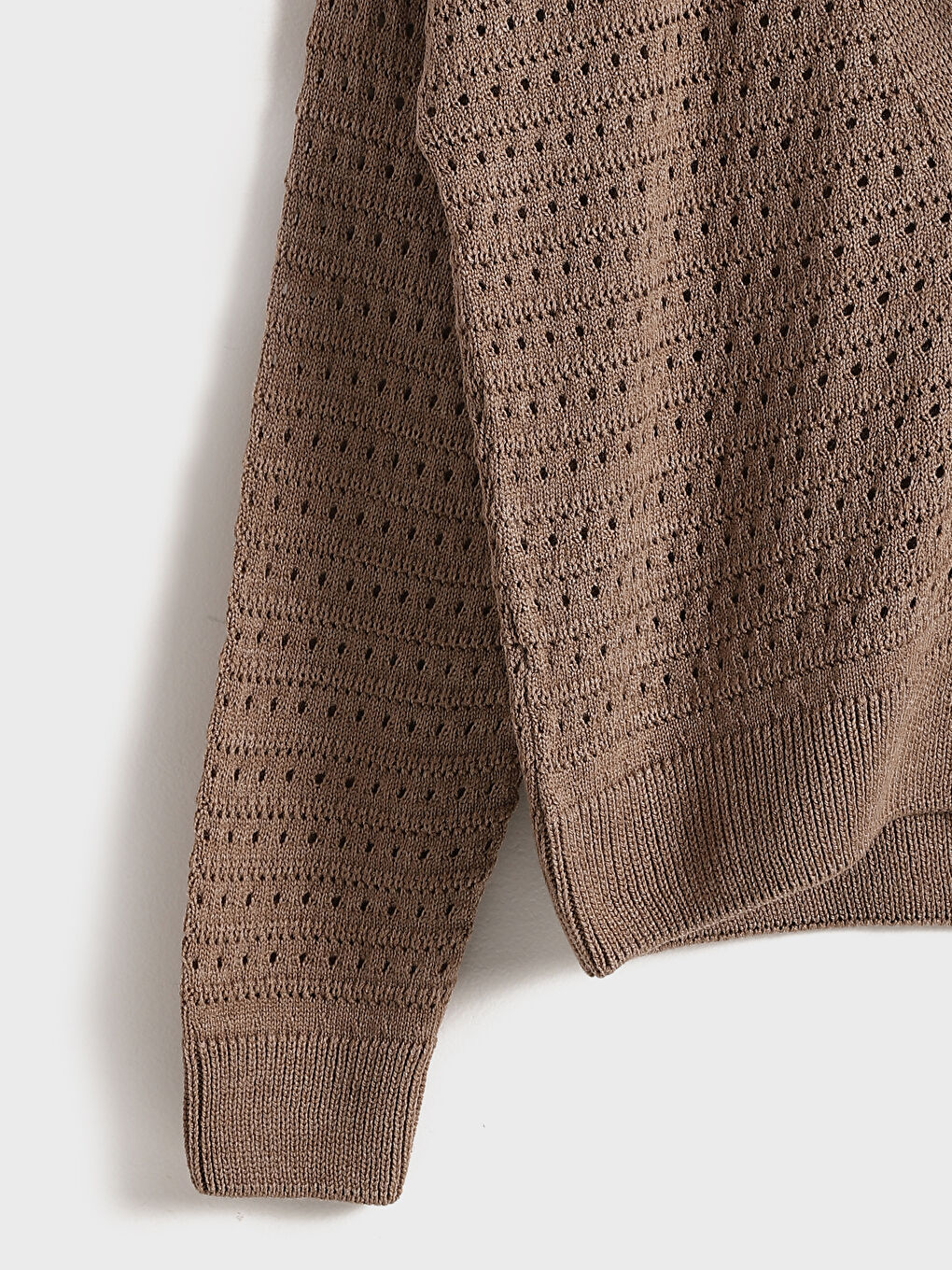 V-Neck Hole-Knitted Long Sleeve Oversize Women's Knitwear Cardigan-2