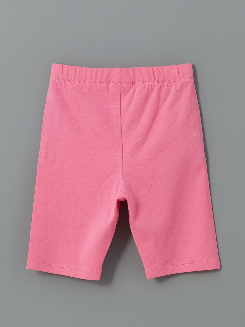 Pembe Beli Lastikli Basic Kız Çocuk Tayt-1