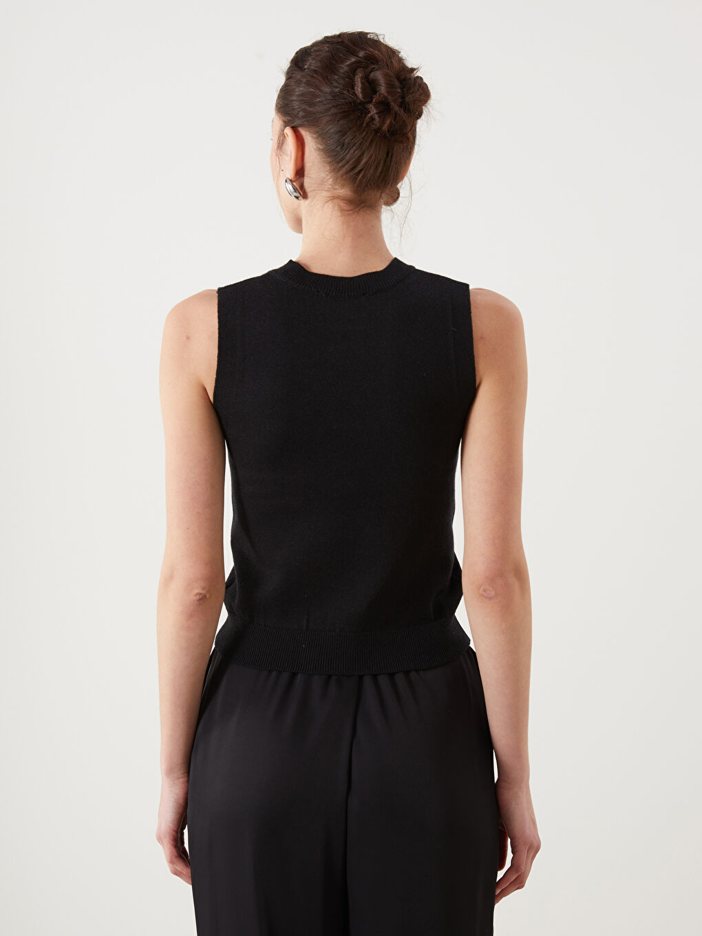 Crew Neck Women's Knitwear Sweater Vest -S5HD82Z8-CVL