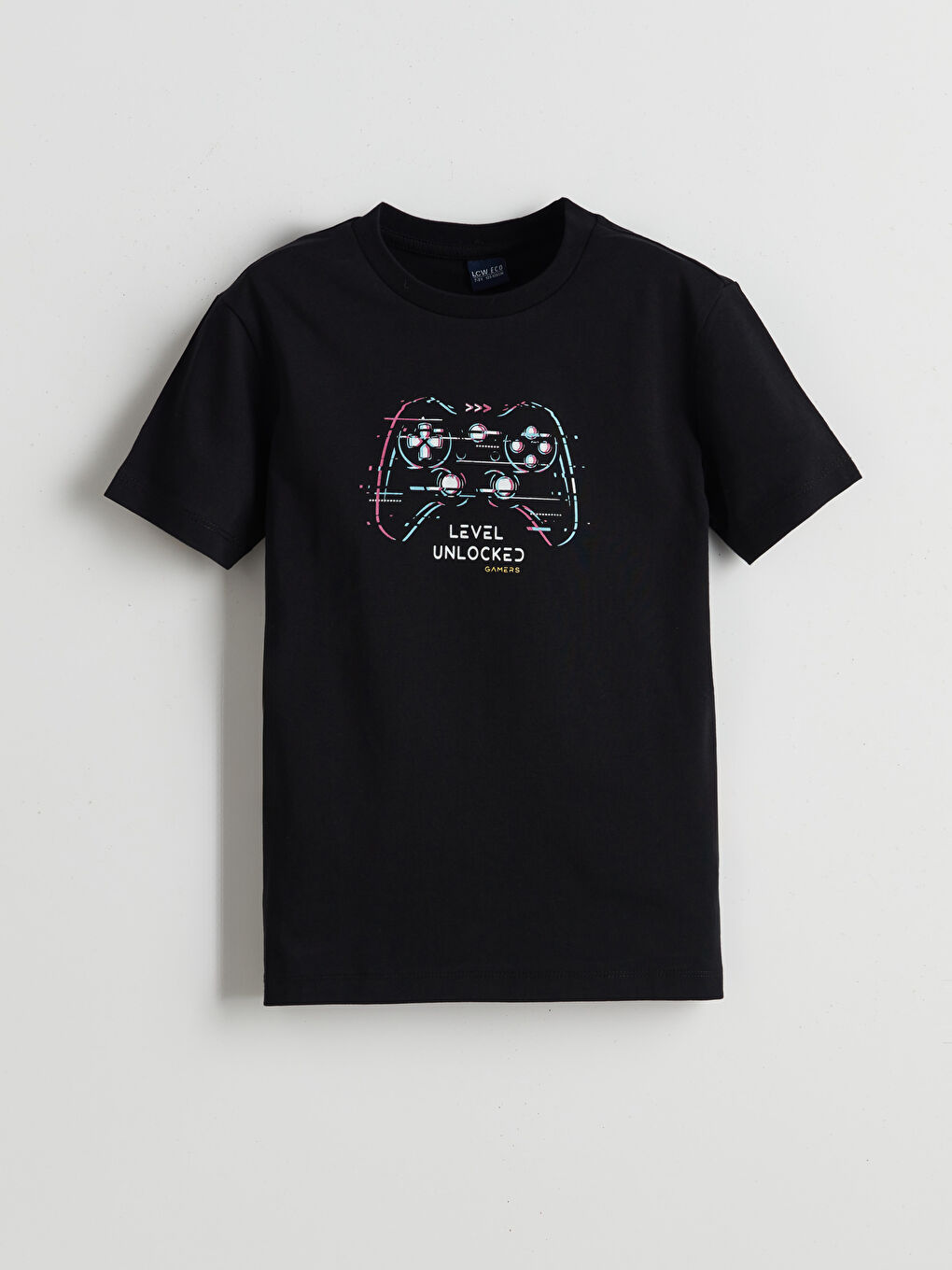 Siyah Bisiklet Yaka Erkek Çocuk Tişört