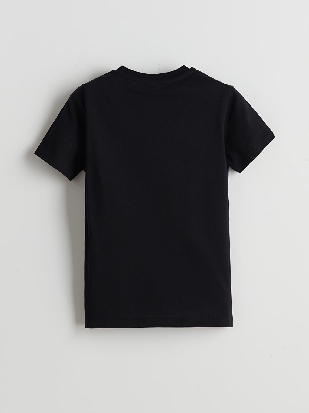 Siyah Bisiklet Yaka Erkek Çocuk Tişört-1